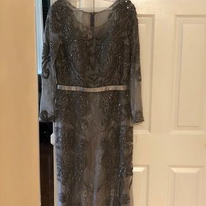 Castle couture Charcoal grey gown